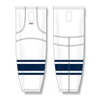 Athletic Knit HS2100-217 Lightweight Pro Hockey Socks - White/Navy - Front