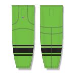 Athletic Knit HS2100-269 Lightweight Pro Hockey Socks - Lime Green/Black - Front