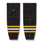 Athletic Knit HS2100-345 Lightweight Pro Hockey Socks - Black/Tuscan Gold/White - Front