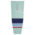 Athletic Knit HS2100-733 Lightweight Pro Hockey Socks - Ice Blue/Navy/Powder/Red - Primary