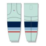 Athletic Knit HS2100-733 Lightweight Pro Hockey Socks - Ice Blue/Navy/Powder/Red - Front