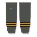 Athletic Knit HS2100-748 Lightweight Pro Hockey Socks - Graphite/Black/Knights Gold - Front