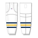 Athletic Knit HS2100-767 Lightweight Pro Hockey Socks - White/Navy/Tuscan Gold - Front