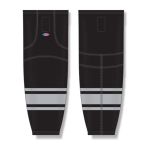 Athletic Knit HS2100-854 Lightweight Pro Hockey Socks - Black/Grey - Front