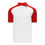 A1815 Apparel Polo Shirt - White/Red - Front