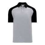 A1815 Apparel Polo Shirt - Heather Grey/Black - Front