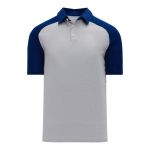 A1815 Apparel Polo Shirt - Heather Grey/Navy - Front