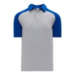 A1815 Apparel Polo Shirt - Heather Grey/Royal - Front