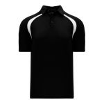A1820 Apparel Polo Shirt - Black/White - Front