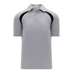 A1820 Apparel Polo Shirt - Heather Grey/Black - Front