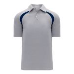 A1820 Apparel Polo Shirt - Heather Grey/Navy - Front