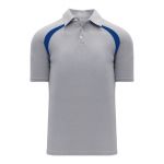 A1820 Apparel Polo Shirt - Heather Grey/Royal - Front