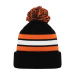 A1830 Hockey Toque - Black/White/Orange - Front
