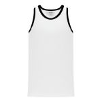 B1325 League Basketball Jersey - White/Black - Front