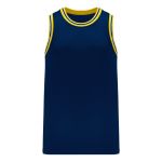 B1710 Pro Basketball Jersey - Navy/Maize/White - Front