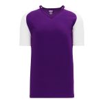 Athletic Knit A1375-220 Apparel Short Sleeve Shirt - Purple/White - Primary