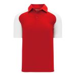 Athletic Knit A1815-208 Apparel Polo Shirt - Red/White - Primary