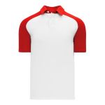 Athletic Knit A1815-209 Apparel Polo Shirt - White/Red - Primary