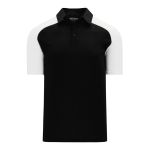 Athletic Knit A1815-221 Apparel Polo Shirt - Black/White - Primary