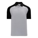 Athletic Knit A1815-920 Apparel Polo Shirt - Heather Grey/Black - Primary