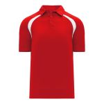 Athletic Knit A1820-208 Apparel Polo Shirt - Red/White - Primary