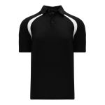 Athletic Knit A1820-221 Apparel Polo Shirt - Black/White - Primary