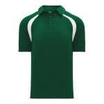 Athletic Knit A1820-260 Apparel Polo Shirt - Dark Green/White - Primary