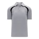 Athletic Knit A1820-920 Apparel Polo Shirt - Heather Grey/Black - Primary