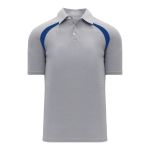 Athletic Knit A1820-922 Apparel Polo Shirt - Heather Grey/Royal - Primary