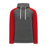 Athletic Knit A1840-933 Apparel Sweatshirt - Heather Charcoal/Red - Primary