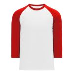 Athletic Knit A1846-209 Apparel Long Sleeve Shirt - White/Red - Primary