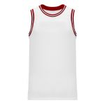 B1710 Pro Basketball Jersey - White/Black/Red - Front