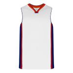 B1715 Pro Basketball Jersey - White/Royal/Red - Front