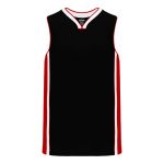 B1715 Pro Basketball Jersey - Black/Red/White - Front