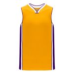 B1715 Pro Basketball Jersey - Gold/Purple/White - Front
