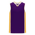 B1715 Pro Basketball Jersey - Purple/Gold/White - Front