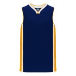 B1715 Pro Basketball Jersey - Navy/White/Gold - Front