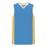 B1715 Pro Basketball Jersey - Sky/Gold/White - Front