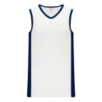 B2115 Pro Basketball Jersey - White/Navy - Front
