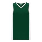 B2115 Pro Basketball Jersey - Dark Green/White - Front