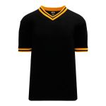 BA1333 Pullover Baseball Jersey - Black/Gold - Front