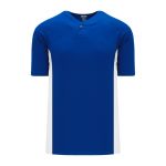BA1343 One Button Baseball Jersey - Royal/White - Front