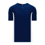 BA1343 One Button Baseball Jersey - Navy/White - Front