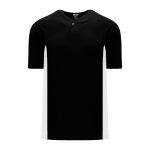 BA1343 One Button Baseball Jersey - Black/White - Front