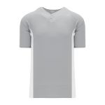 BA1343 One Button Baseball Jersey - Grey/White - Front