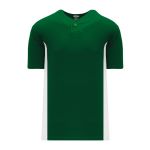 BA1343 One Button Baseball Jersey - Dark Green/White - Front