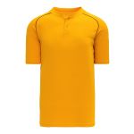 BA1344 Two Button Baseball Jersey - Gold/Black - Front