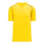 BA1344 Two Button Baseball Jersey - Maize/Black - Front