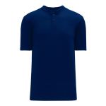 BA1347 Two Button Baseball Jersey - Navy - Front