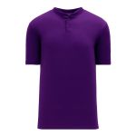 BA1347 Two Button Baseball Jersey - Purple - Front